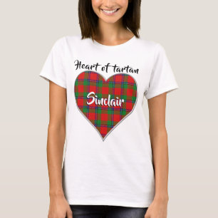 Herz von Tartan Clan Sinclair Kariert T-Shirt