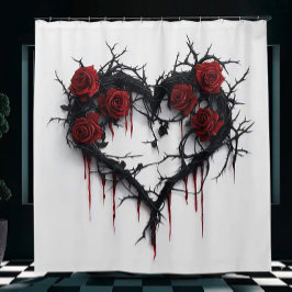 Herz von Thornen und Rose Duschvorhang