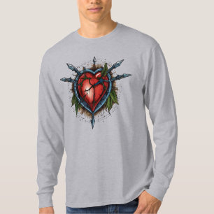 Herz von Thorns und Pfeile alte Schule Tattoo-Styl T-Shirt