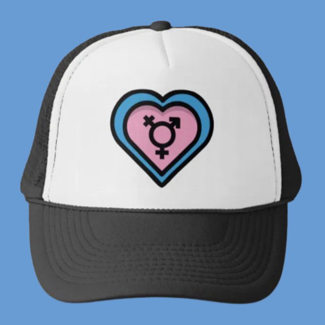Herz von Trans Pride Trucker Hat Truckerkappe (Von Creator hochgeladen)