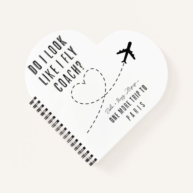 Herz W sehe ich aus, als ob ich eine Fly Economy-s Notizbuch (Vorderseite)