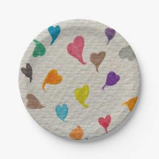 Herz-Wasserfarbe-Papierteller Pappteller