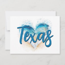 Herz Wave Texas Beach Postkarte
