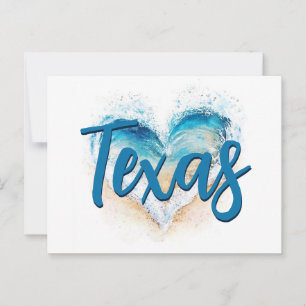 Herz Wave Texas Beach Postkarte
