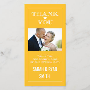 Herz-Wedding Gelb danken Ihnen Foto-Karten Dankeskarte
