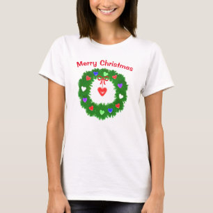 Herz-Weihnachtskranz T-Shirt