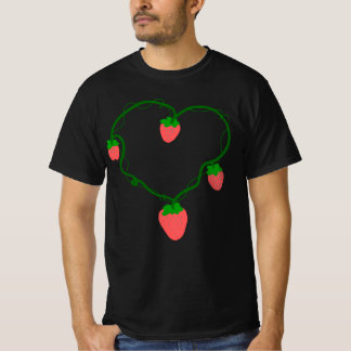 Herz-Weintraube Erdbeere – Süße romantische Frucht T-Shirt
