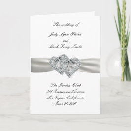 Herz White Wedding Programmkarte Programm