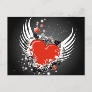 Herz & Wings Design Postkarte