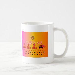 Herz-Wohnwagen mit Hintergrund Tasse