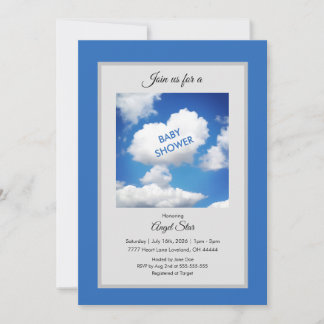 Herz-Wolken-Baby-Party-Einladung