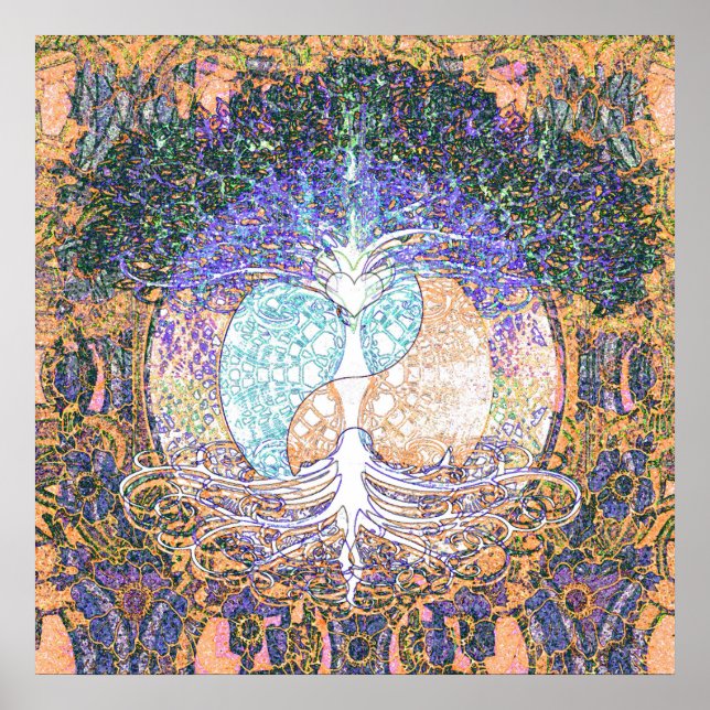 Herz, Yang, Baum des Lebens von Amelia Carrie Poster (Vorne)