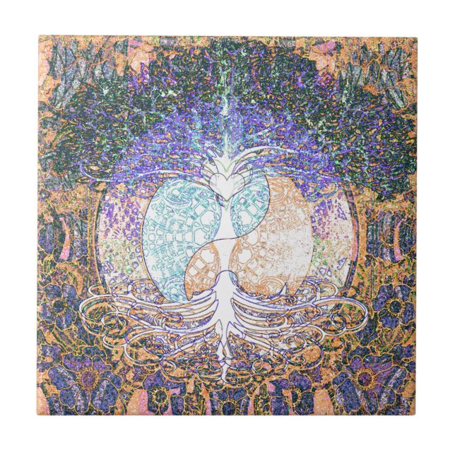 Herz, yin Yang, Baum des Lebens durch Amelia Fliese (Vorderseite)