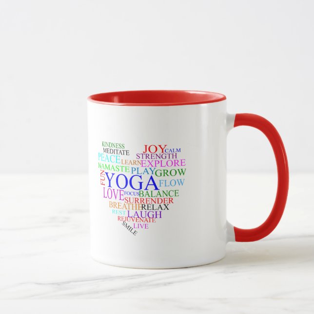 Herz-Yoga-Tasse - Einzigartige Yoga-Geschenke Tasse (Rechts)