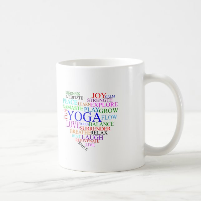 Herz-Yoga-Tasse - Einzigartige Yoga-Geschenke Tasse (Rechts)