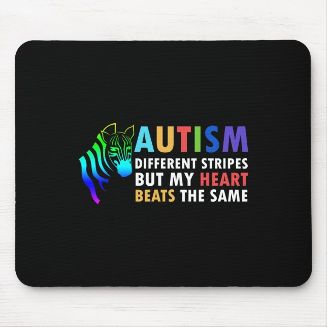 Herz Zebra Sprichwort Inspiration Autismus Bewusst Mousepad (Vorne)