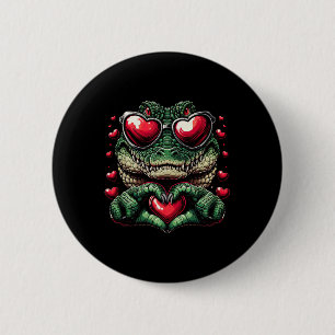 Herz Zeichen Hand Krokodil Männer Frauen Krokodil  Button