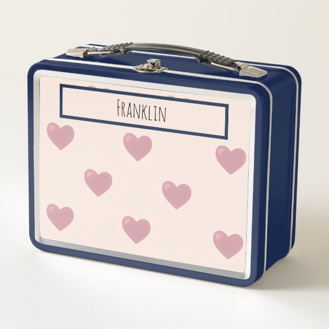 Herz Zeichne ich Individuelle Name Metall Brotdose (Vorderseite)