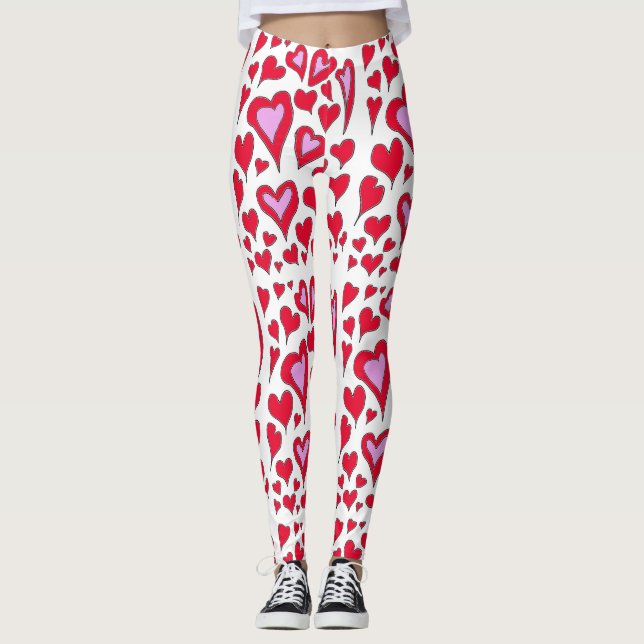 Herz-Zeichnung Leggings (Vorderseite)