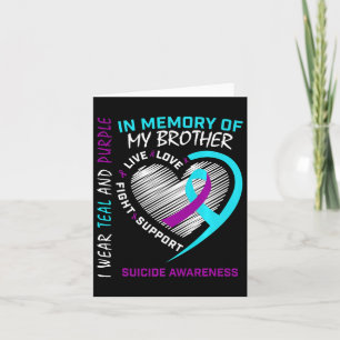 Herz zum Gedenken an meinen Bruder - Suizidbewusst Karte