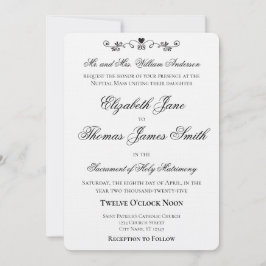 Herzakzent Elegante Hochzeitseinladung Einladung