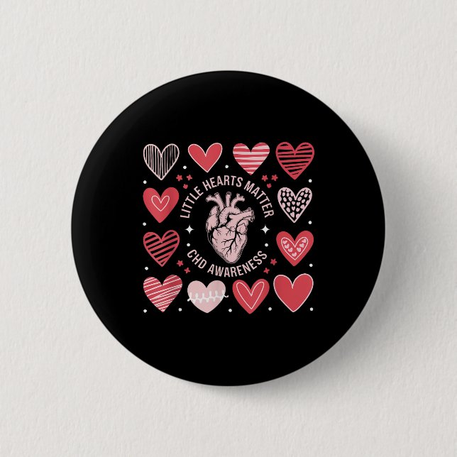Herzanatomie Valentine Little Heart Chd Button (Vorderseite)