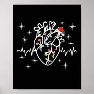 Herzanatomie Weihnachtsnährung Weihnachtsmannmütze Poster