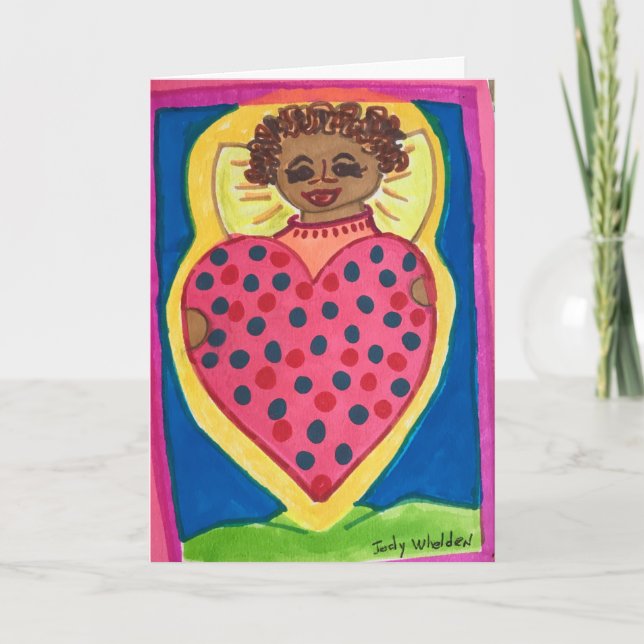 Herzangel Flying mit Valentine Karte (Vorderseite)