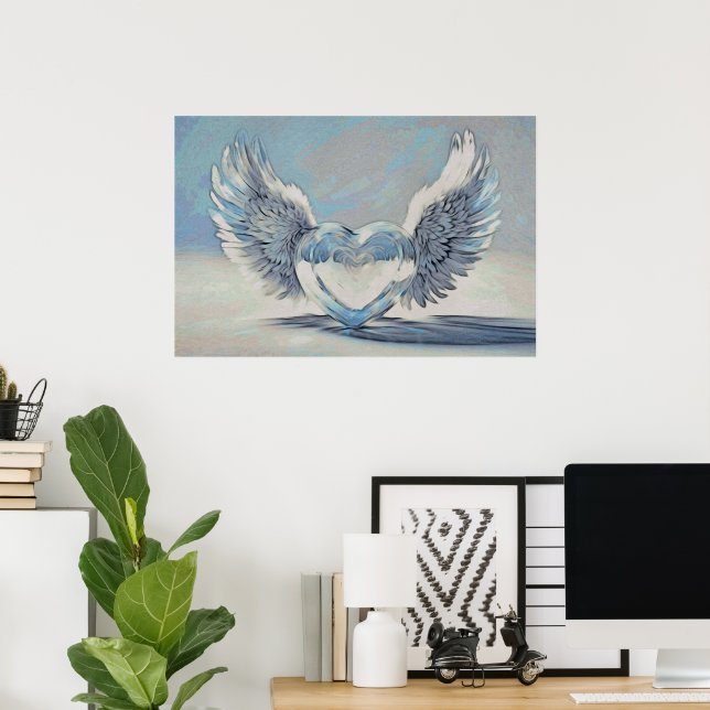 *~* HERZANGEL WINGS AP78 Künstlerisch Poster (Heimbüro)