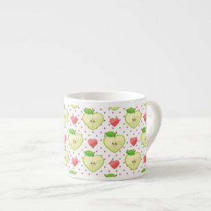 Herzäpfel mit rosa Polka-Punkten und Herz Espressotasse