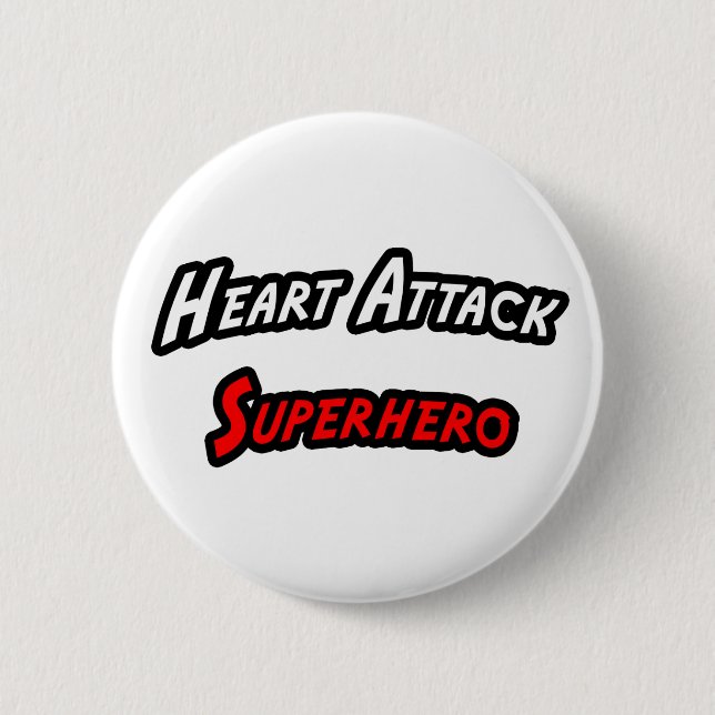 Herzattacken Superhero Button (Vorderseite)