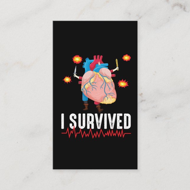 Herzattacken-Survior-Warrior-Herzkrankheit Visitenkarte (Vorderseite)