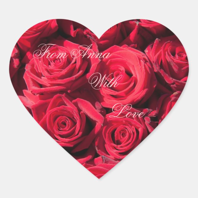 Herzaufkleber mit Liebe Herz-Aufkleber (Vorderseite)