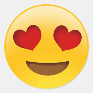 Herzaugen Emoji-Aufkleber Runder Aufkleber