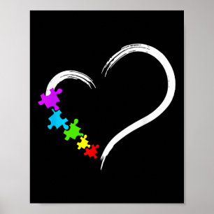 Herzautismus Bewusstseinsbildung Liebe Puzzle Einf Poster