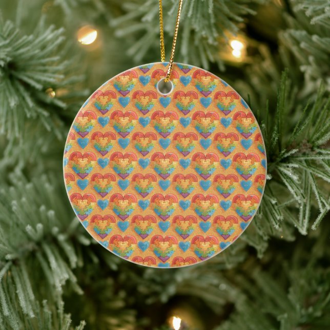 Herzautismus Keramik Ornament (Baum)
