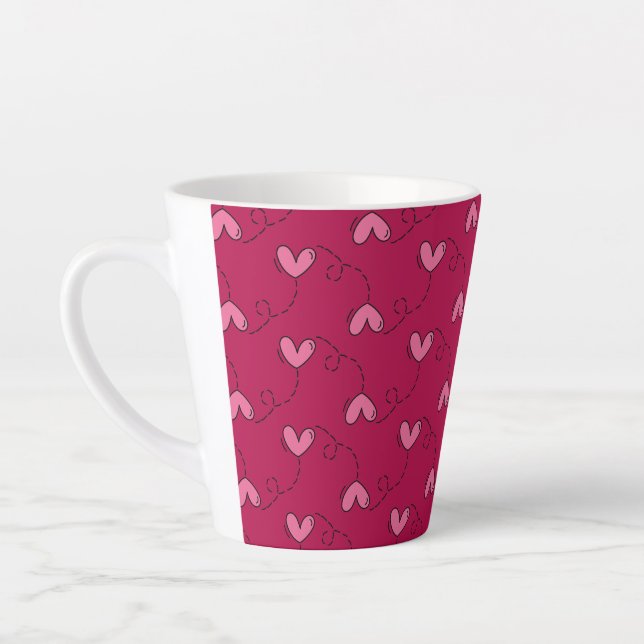 Herzballon Muster Latte Tasse (Links)