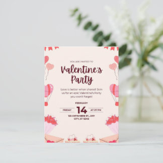 Herzballon Romantische Valentinstag-Einladung Einladung