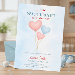 Herzballons  Babyparty-Einladung Einladung