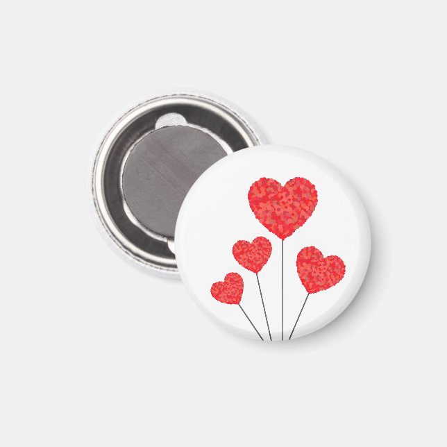 Herzballons-Illustrationsdesign Magnet (Vorderseite/Rückseite)