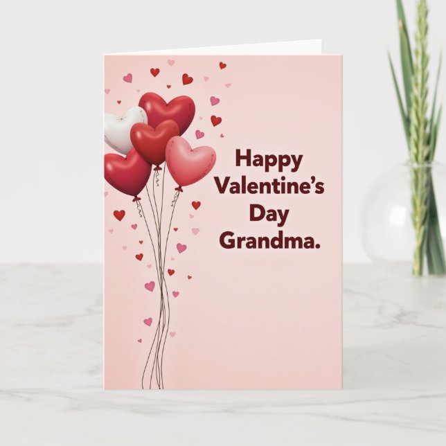 Herzballons Valentinstagskarte Karte (Vorderseite)
