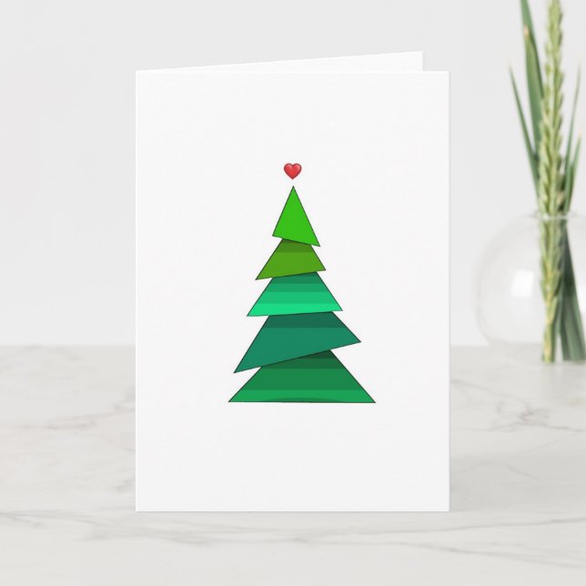 Herzbaum Feiertagskarte (Vorderseite)