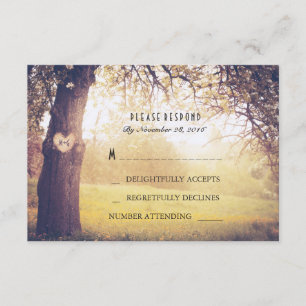 Herzbaum-Hochzeits-RSVP-Karte RSVP Karte