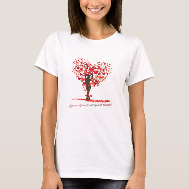 Herzbaum T-Shirt für innere Balance (Vorderseite)