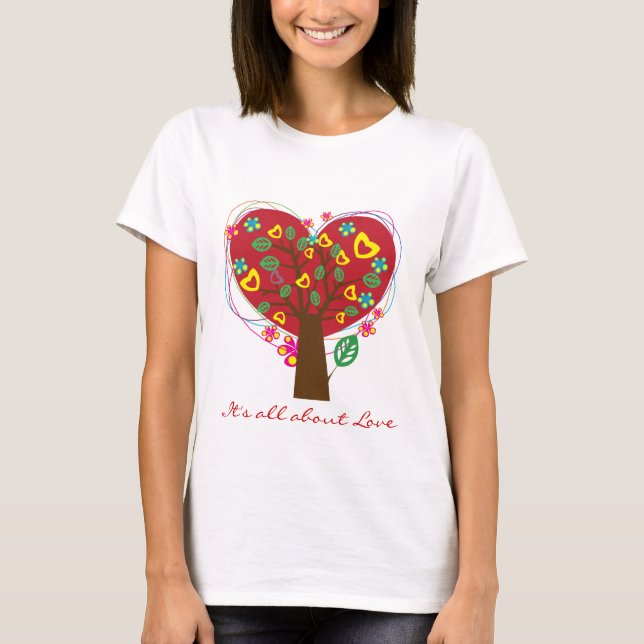 Herzbaum Valentinsche Liebe T - Shirt. T-Shirt (Vorderseite)
