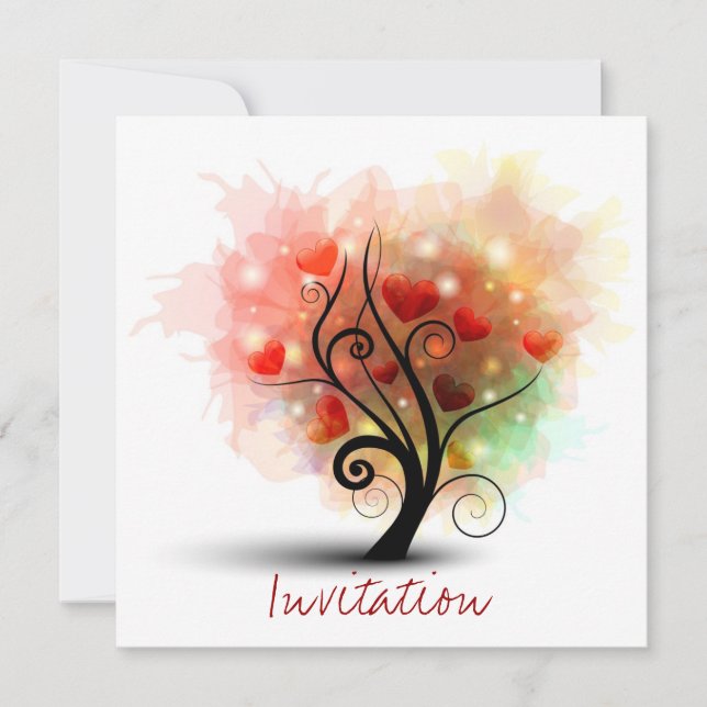 Herzbaumeinladung Einladung (Vorderseite)