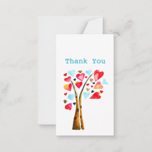 Herzbaumvalentine Aquarellkunst Mitteilungskarte