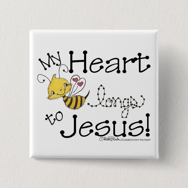 Herzbee sehnt sich nach Jesus Button (Vorderseite)