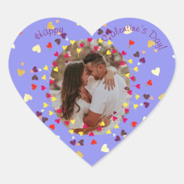 Herzbeschwerden mit Foto Happy Valentine's Day Herz-Aufkleber