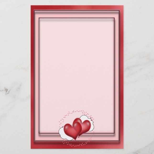 Herzblasen mit wenig Herz Briefpapier (Vorderseite)